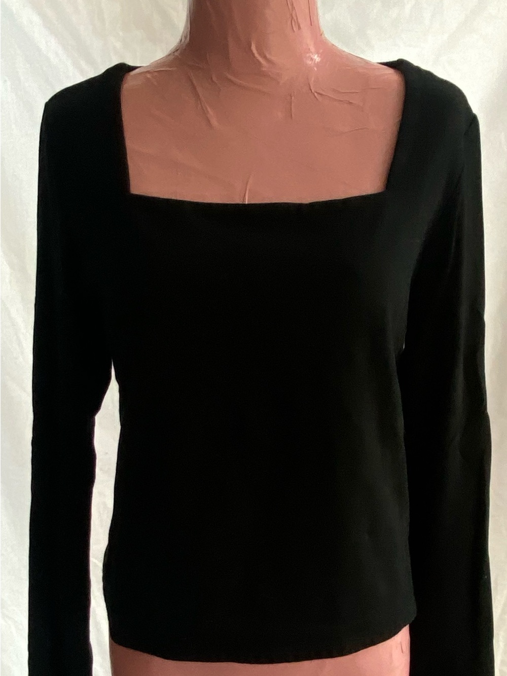 Express Black Square Neck Long Sleeve Top